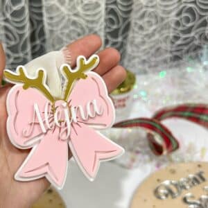Personalised Bow Christmas Ornament - Custom Keepsake