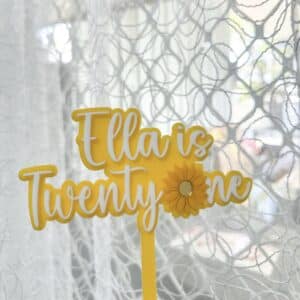 Clear laser-engraved acrylic name plaque with personalised text