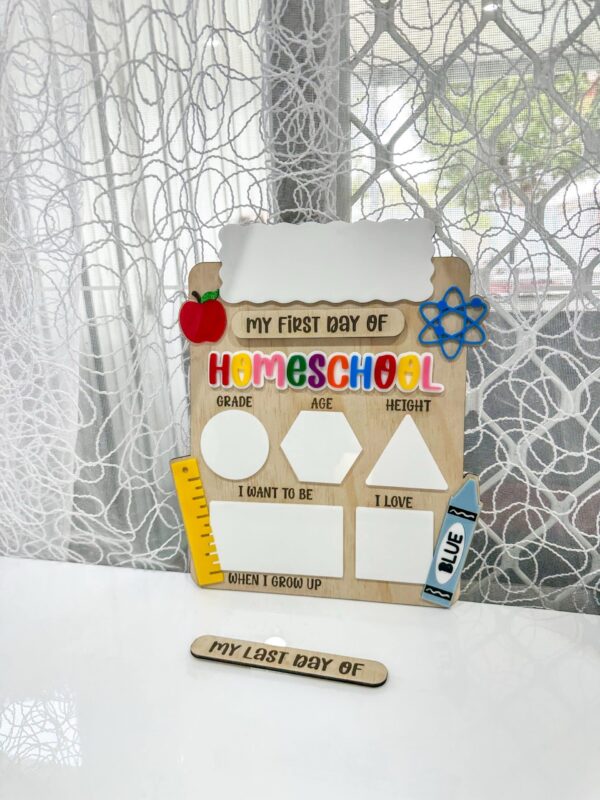 Personalised Vertical Acrylic Name Sign Vertical personalised acrylic name sign photographed on a neutral background.