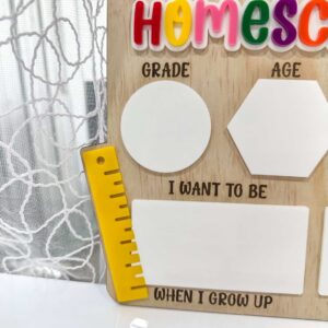 acrylic first and last day school board for homeschool photos, personalised, custom, handcrafted, bespoke.