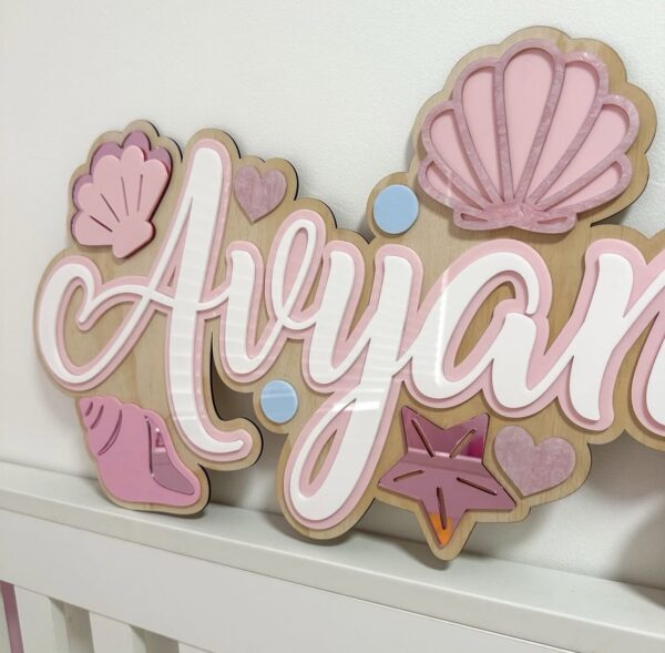 Custom theme triple layer name sign, made from layered acrylic, with a personal touch. A unique and special gift for any.