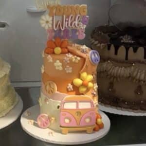 Sample custom acrylic signage panel photographed on a plain background.