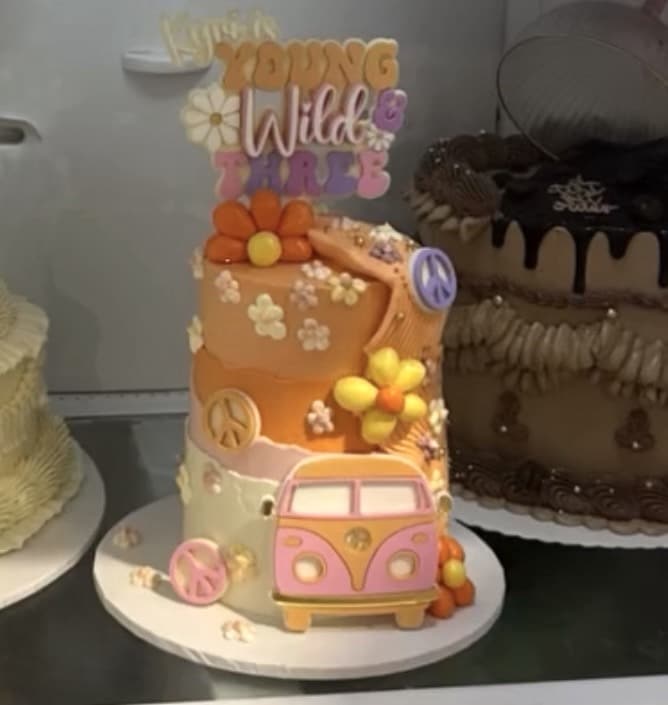 Sample custom acrylic signage panel photographed on a plain background.