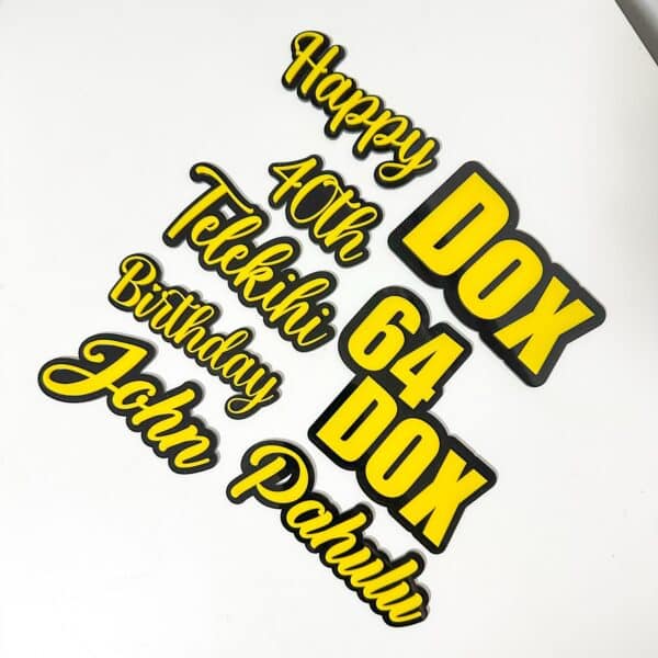 Custom Acrylic Cake Fropper Charm Personalised Double Layer