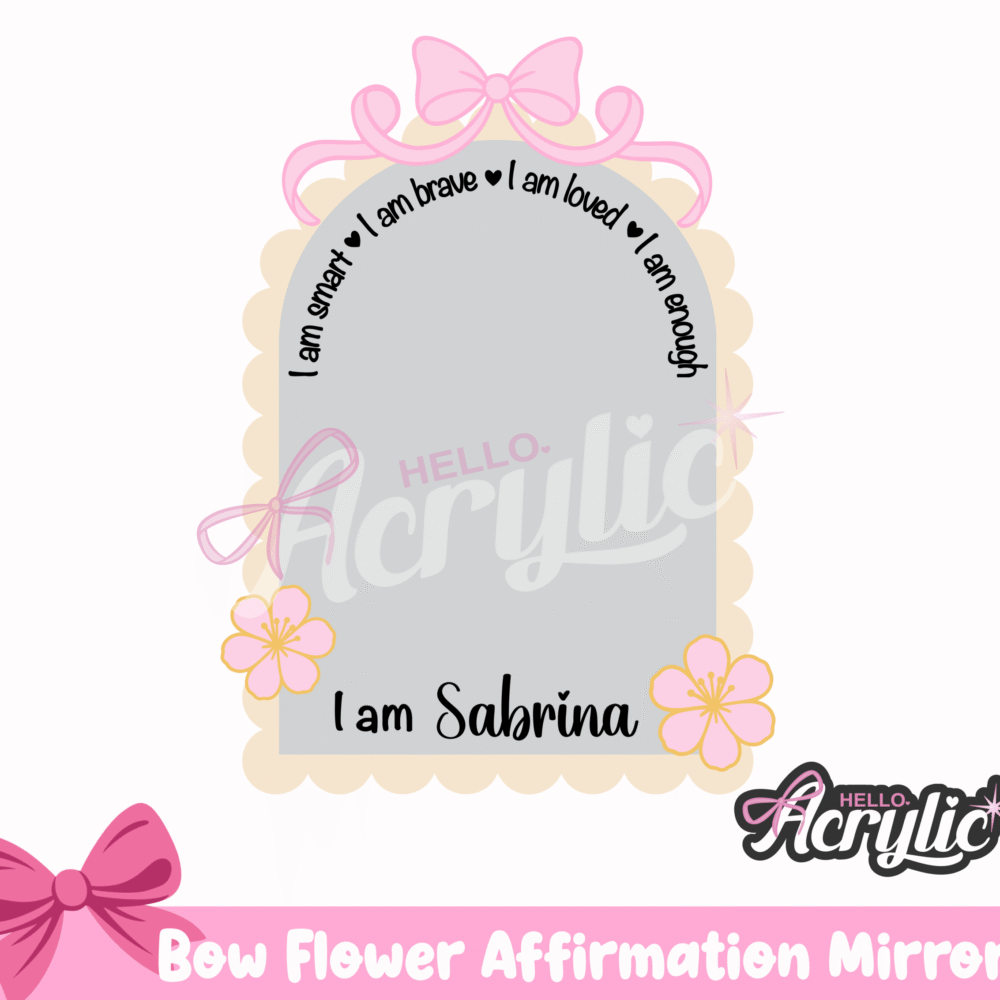 Acrylic plaque displaying an affirmation message in clear typography.