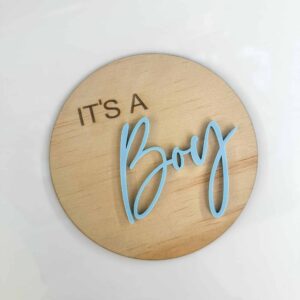 Baby It's a Boy Girl Announcement Plaque, custom acrylic, layered, with a glossy finish. Personalised keepsake.
