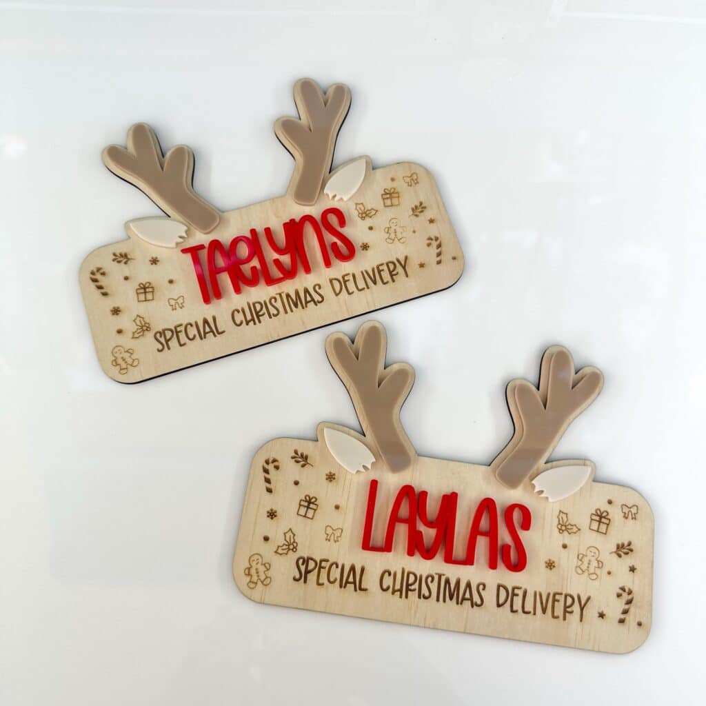 Personalised acrylic name plaque showing a single name for room decor.