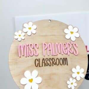 Personalised acrylic sign showing a custom name design.