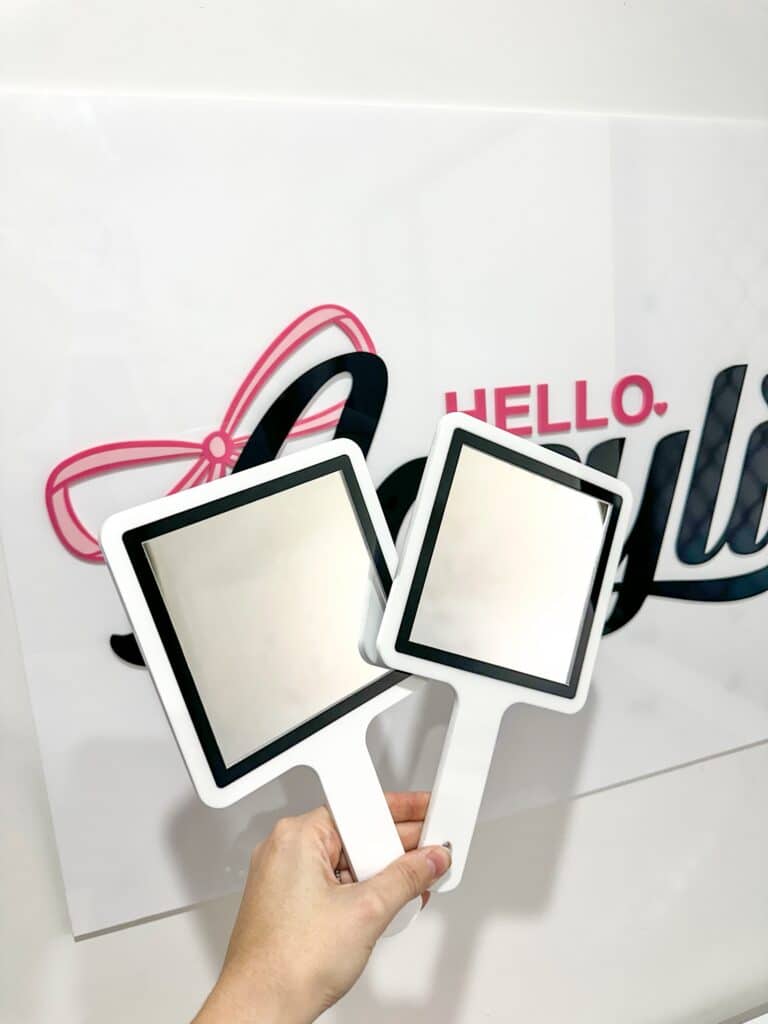 Personalised acrylic name sign displaying custom lettering