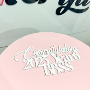 Personalised acrylic name sign showing customised name text