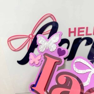 Clear personalised acrylic desk plaque with laser‑engraved name.