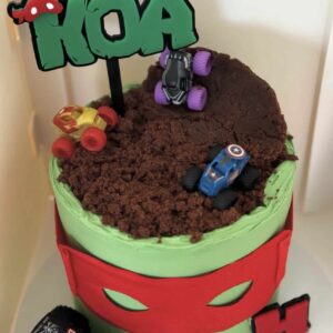 acrylic topper set featuring the Ninja Turtles TMNT characters, personalised with a custom name.