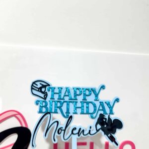 Clear personalised acrylic name plaque with laser-engraved cursive text.