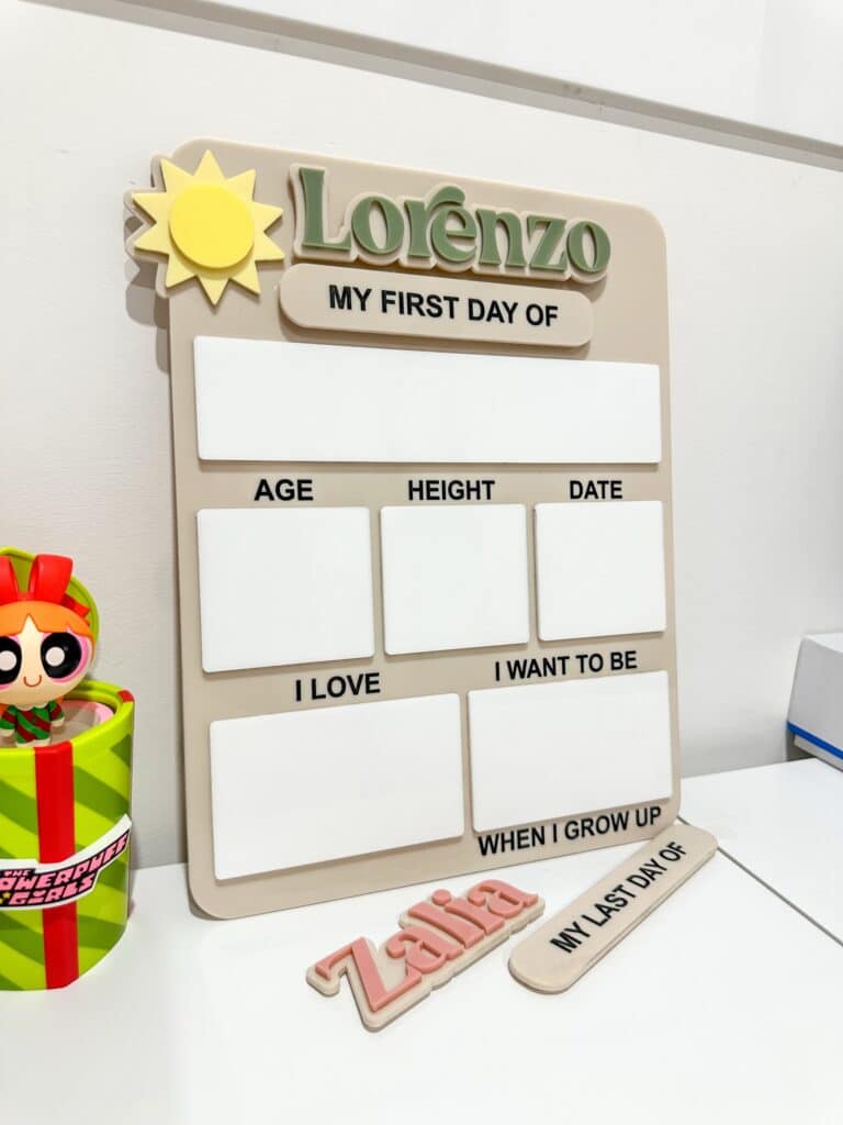 First & Last Day of School Personalised Acrylic Board