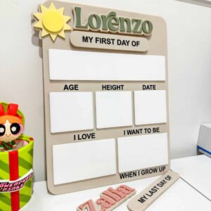 First &amp; Last Day of School Personalised Acrylic Board