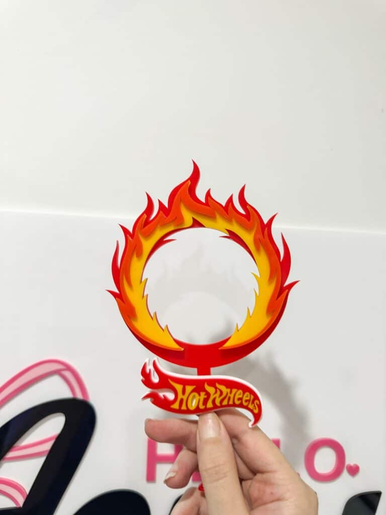 Hot Wheels Cake Topper Set Personalised Flame Loop