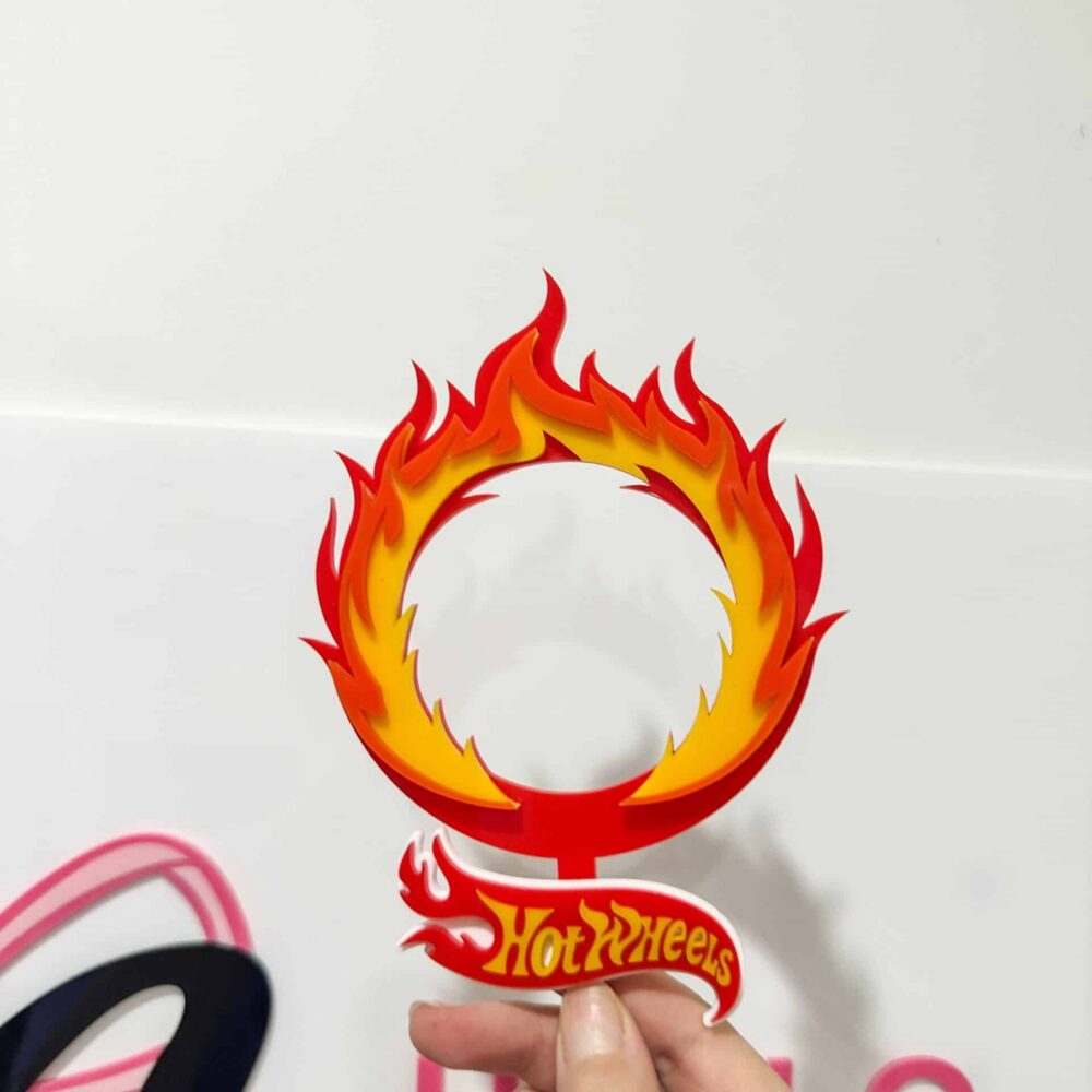 Hot Wheels Cake Topper Set Personalised Flame Loop