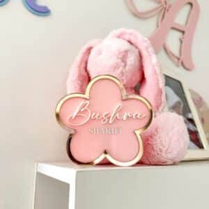 Flower Shape Baby Name Announcement