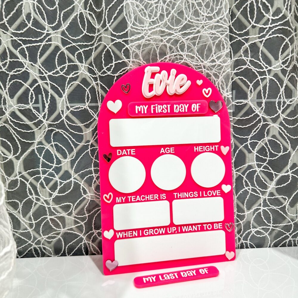 First & Last Day of School Personalised Acrylic Board