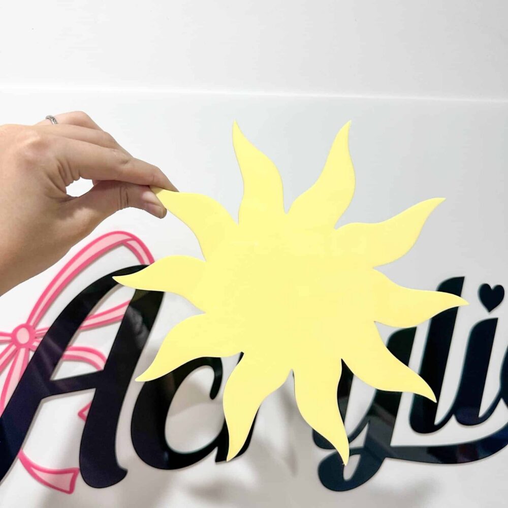 Sun Shape Acrylic Blanks 23cm Lemon