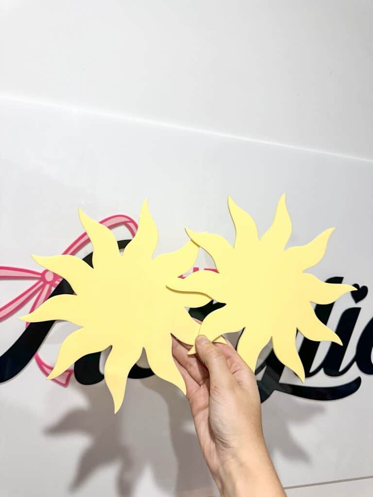 Sun Shape Acrylic Blanks 23cm Lemon