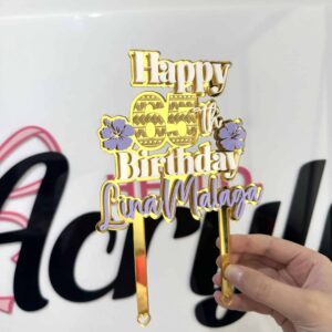 Custom Maori & Samoan double-layer acrylic cake topper ready for personalisation