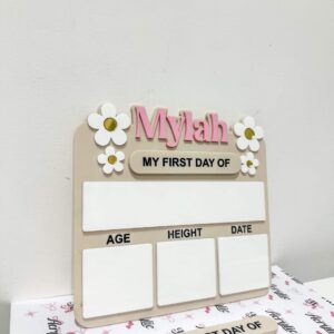 First &amp; Last Day of School Acrylic Board | Daisy, layered acrylic, mirrored finish