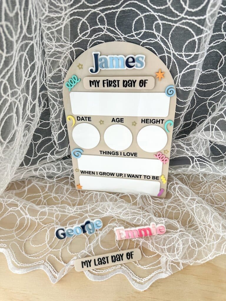First &amp; Last Day of School Acrylic Board Arch – Confetti