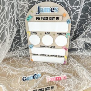 First &amp; Last Day of School Acrylic Board Arch – Confetti