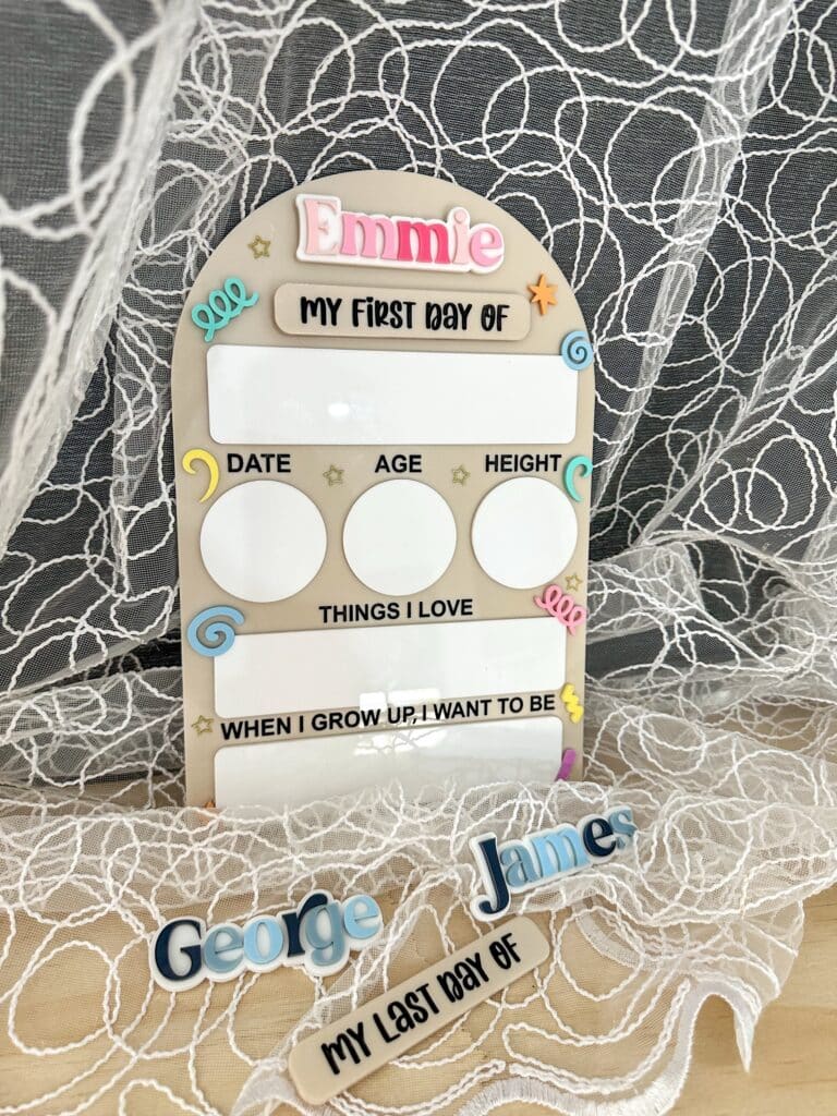 First &amp; Last Day of School Acrylic Board Arch – Confetti
