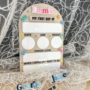 First &amp; Last Day of School Acrylic Board Arch – Confetti