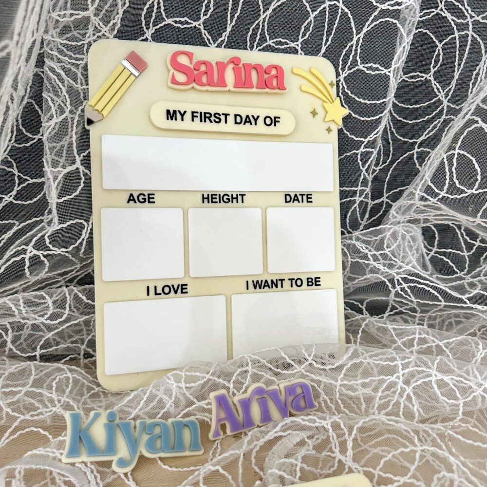 First & Last Day of School Acrylic Board Personalised