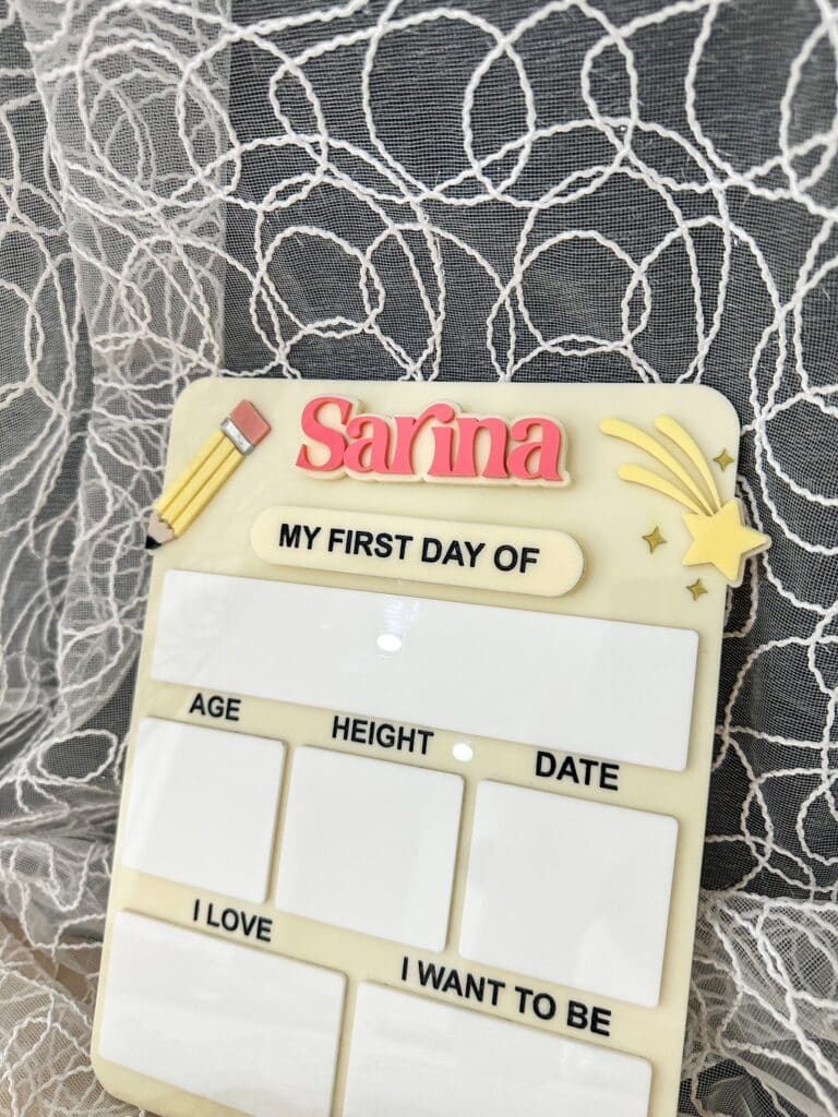 First & Last Day of School Acrylic Board Personalised