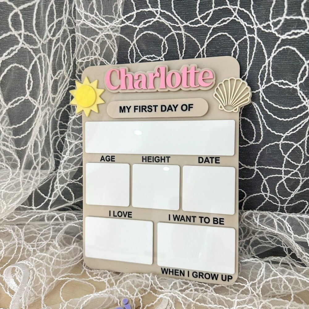 First & Last Day of School Acrylic Board | Seashell & Sun