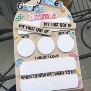 First &amp; Last Day of School Acrylic Board Arch – Confetti