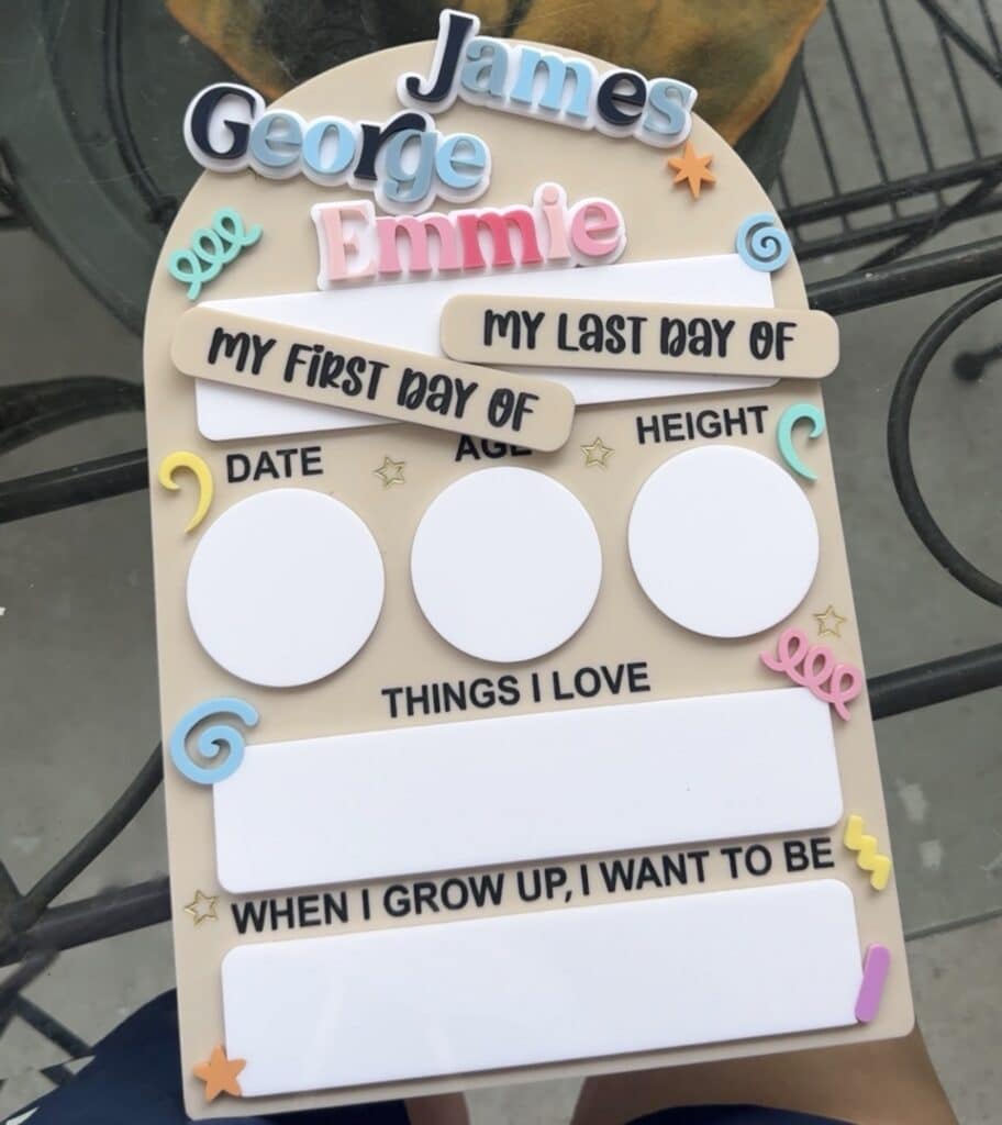 First &amp; Last Day of School Acrylic Board Arch – Confetti
