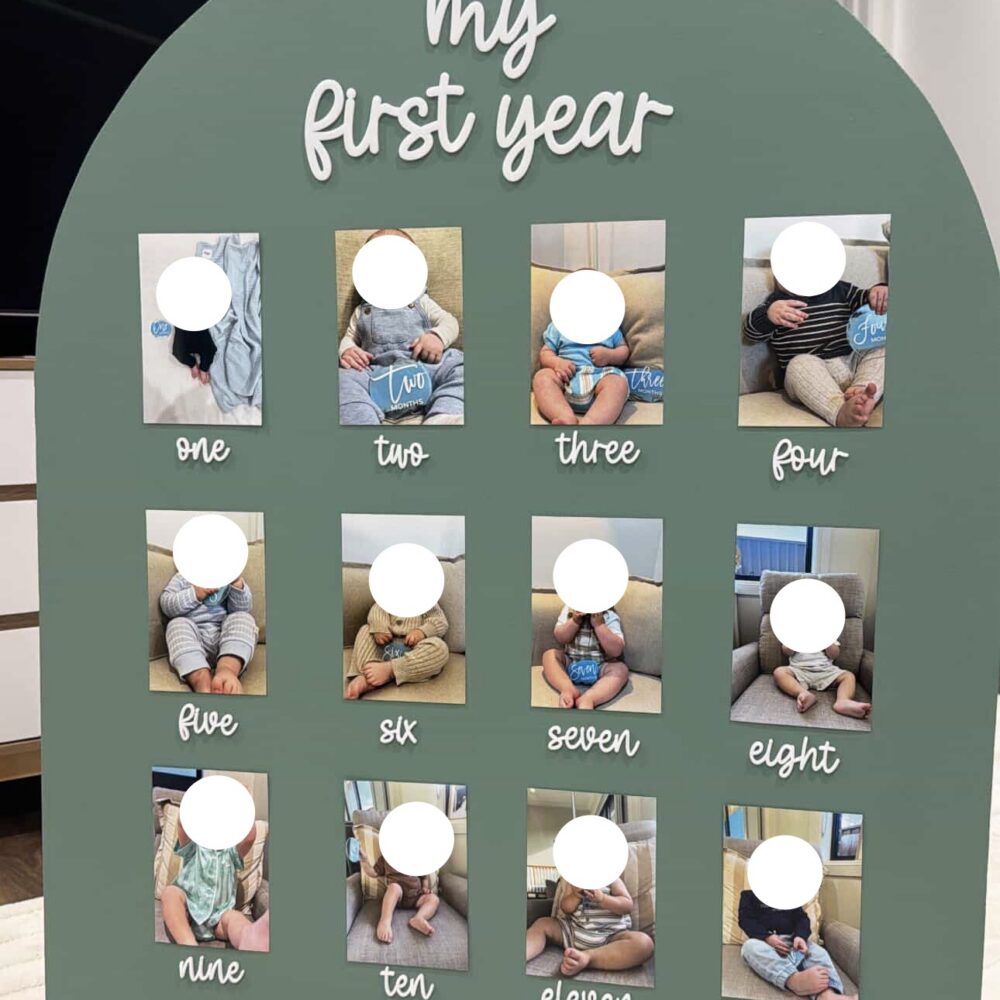 DIY My First Year Milestone Photo Board Words