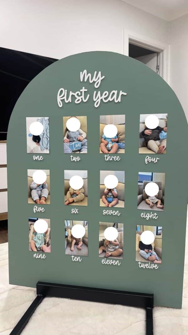 DIY My First Year Milestone Photo Board Words