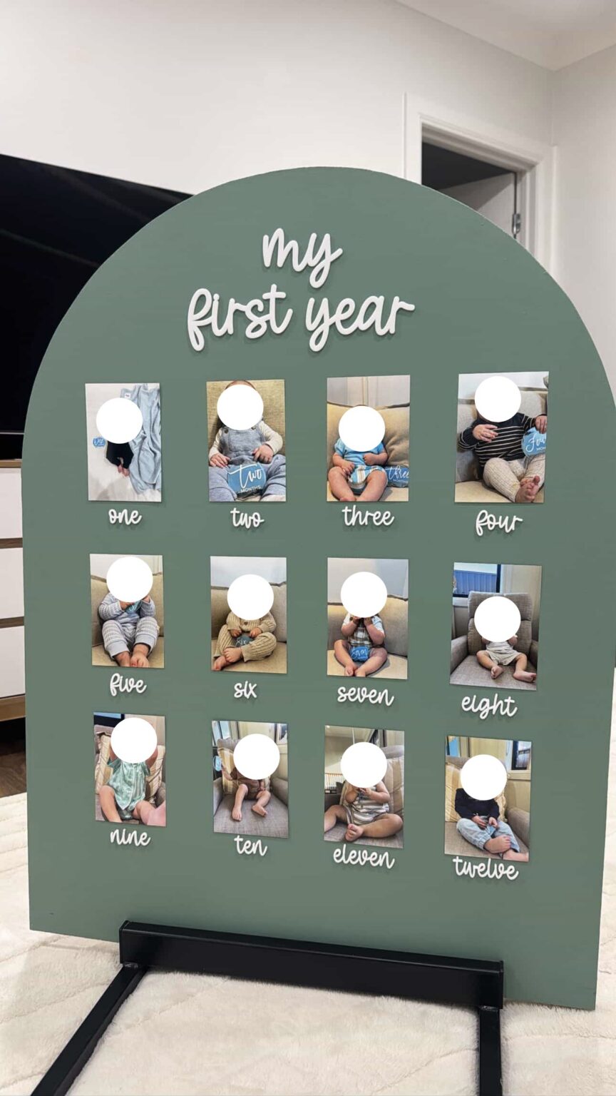 DIY My First Year Milestone Photo Board Words