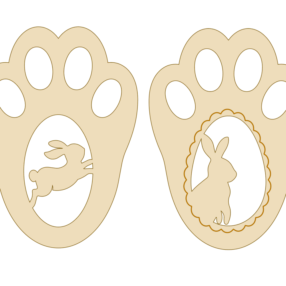 Easter Bunny Feet Stencil Wooden | Magical Footprints