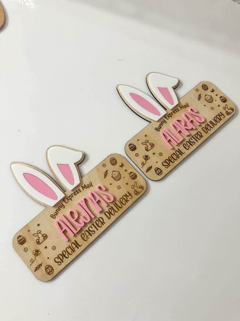Easter Bunny Express Mail Crate Plaque with Ears