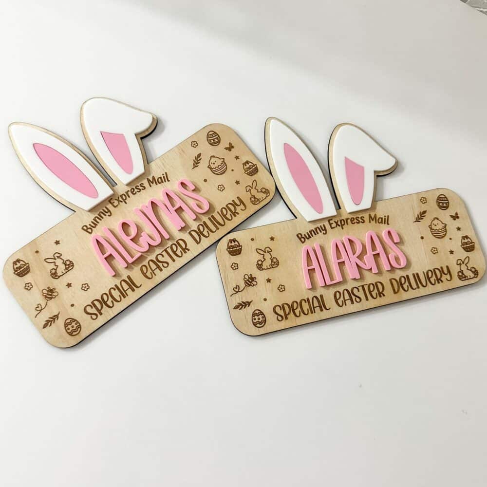 Easter Bunny Express Mail Crate Plaque with Ears
