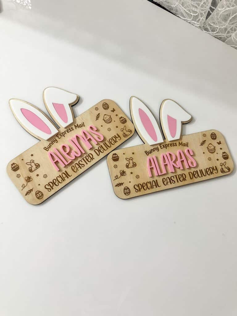 Easter Bunny Express Mail Crate Plaque with Ears