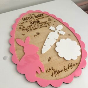 Easter Bunny Treat Board 30cm Scalloped Egg Keepsake