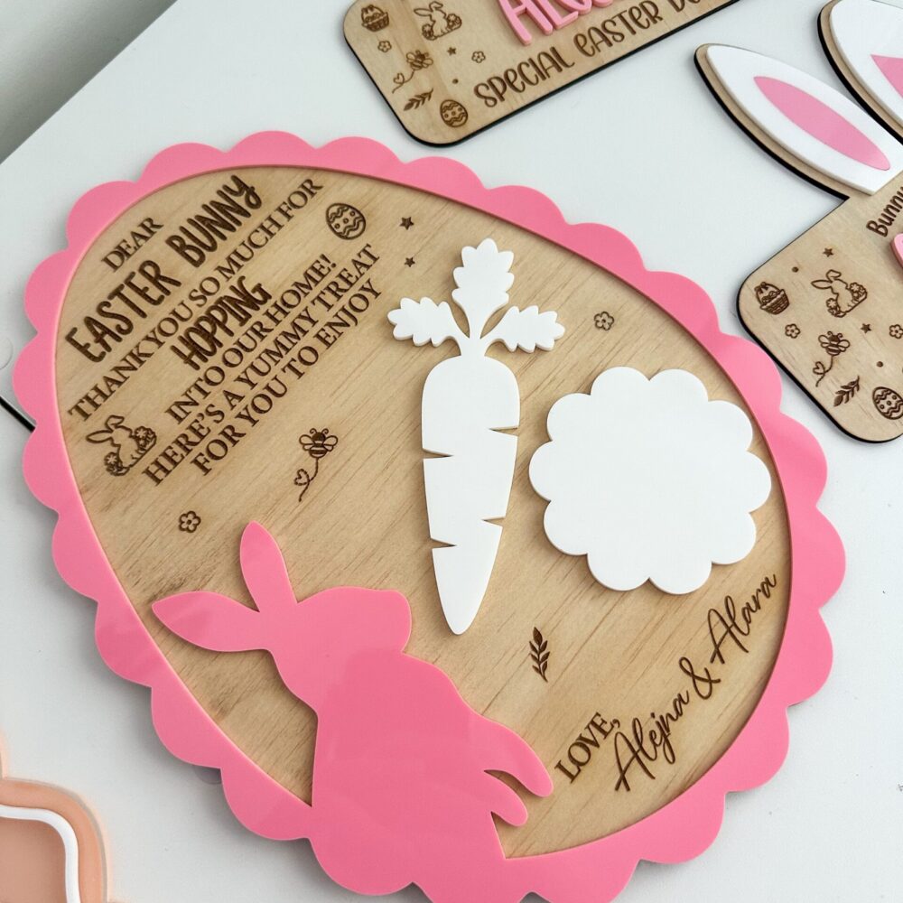 Easter Bunny Treat Board 30cm Scalloped Egg Keepsake