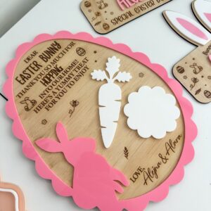 Easter Bunny Treat Board 30cm Scalloped Egg Keepsake