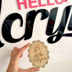 Personalised Easter Crate Tag, Vintage Wooden Lace
