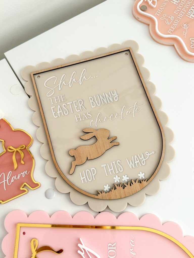 Personalised Easter Bunny Door Sign | Easter Eve Hanger