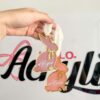 Acrylic Easter bunny crate name tag, personalised with a custom name, ideal for Easter gift crates.