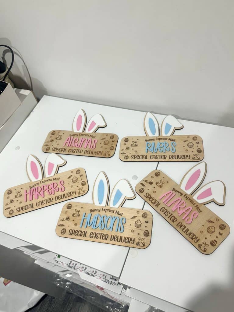 Easter Bunny Express Mail Crate Plaque with Ears